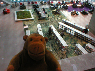 Mr Monkey looking down on the Norcliffe Foundation Living Room