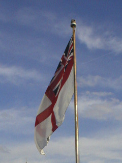 The White Ensign at HMS Belfast's stern