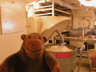 Mr Monkey looking into the ship's bakery