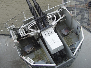 A 40mm Twin Bofors Mark V Mounting viewed from above