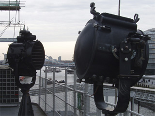 Signalling lights on the Flag Deck