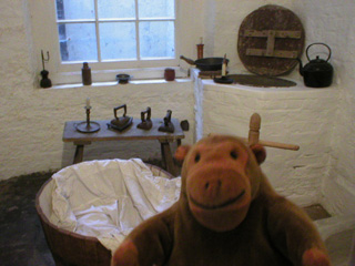 Mr Monkey looking at Dickens scullery