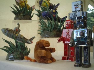 Mr Monkey and some ceramic robots