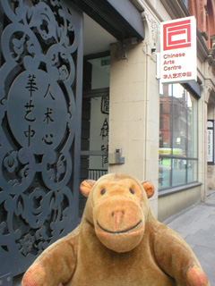 Mr Monkey outside the Chinese Arts Centre