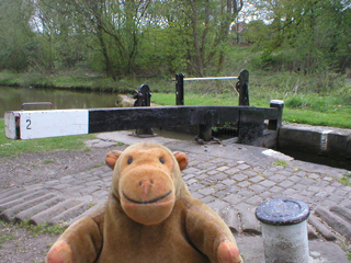 Mr Monkey looking at the upper lock gate