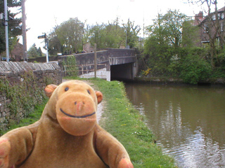 Mr Monkey approaching the Station Road bridge