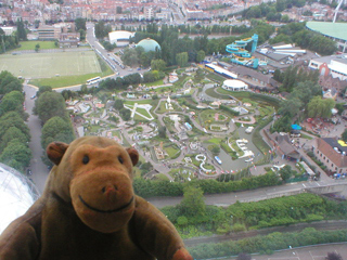 Mr Monkey looking down on the Mini-Europe park
