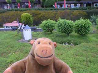 Mr Monkey looking at a windmill in La Mancha