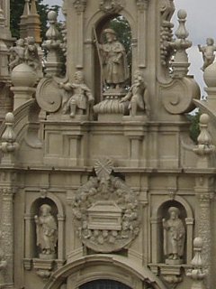 The facade of the cathedral of Santiago de Compostela