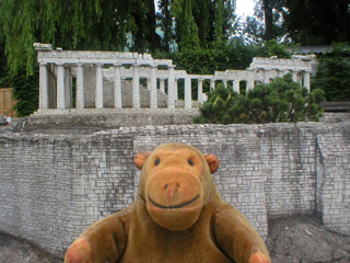 Mr Monkey looking at the Acropolis