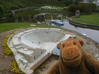 Mr Monkey examining the Kourion Theatre in Limassol