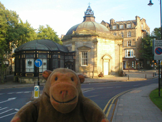 Mr Monkey looking at the Royal Pump Room