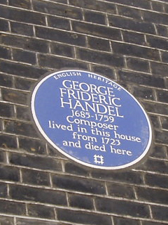 The Handel Blue Plaque on no. 25