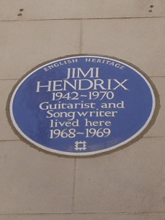 The Hendrix Blue Plaque on no. 23