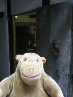 Mr Monkey looking at the front door