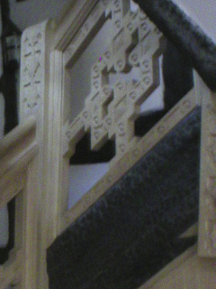 Strapwork on the reconstructed staircase
