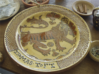 A decorated plate on the kitchen table