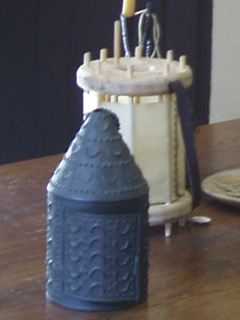 Replica lanterns in the tallow room