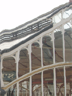 Stockport market hall seen from the 19th century  parlour