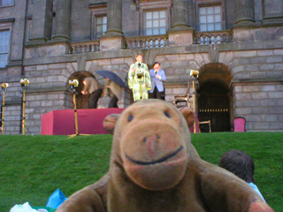 Mr Monkey watching the play