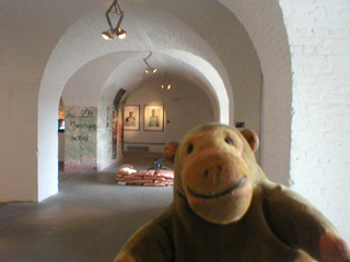 Mr Monkey in the upper floor barracks of Fort Napoleon