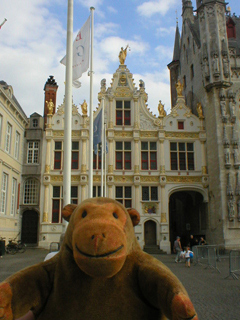 Mr Monkey looking at the Old Recorder's House