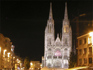 The St Peter and St Paul church in the dark