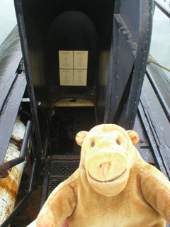 Mr Monkey looking down the steps into the U-480
