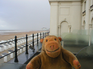 Mr Monkey looking along the promenade from his terrace