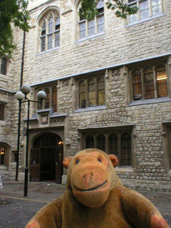 Mr Monkey outside the St John Ambulance Museum