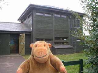 Mr Monkey outside the Wildside Hide