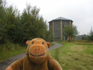 Mr Monkey approaching the Peacock Tower