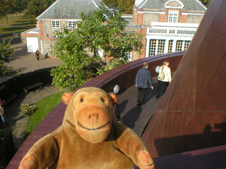Mr Monkey at the top of the spiral ramp