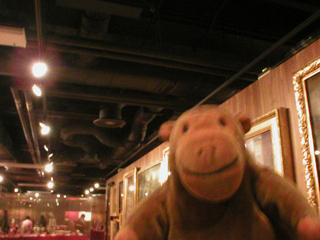 Mr Monkey looking at the ceiling of the Medicine Man gallery