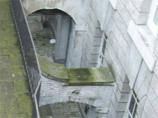 The view down from the courtyard to the basement of Somerset House