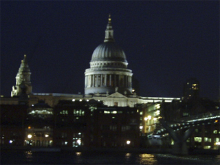 The dome of St Paul's Cathedral at dusk
