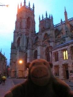 Mr Monkey looking at the south side of York Minster