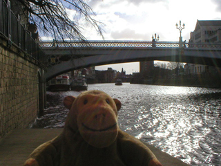 Mr Monkey watching a tour boat sail up the Ouse