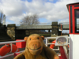 Mr Monkey looking at Scarborough Bridge