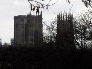 The towers of York Minster in the distance