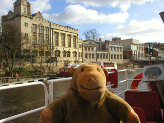 Mr Monkey looking at the York Guildhall