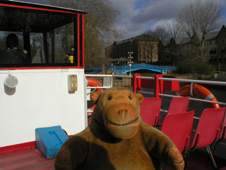 Mr Monkey looking at the entrance to the Foss