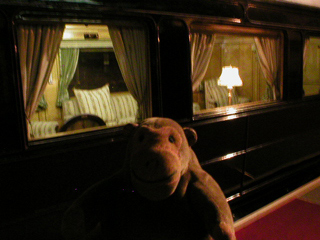 Mr Monkey looking into George VI's carriage