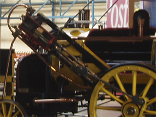 The sectioned side of the replica Rocket