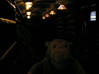 Mr Monkey inside an 1883 Travelling Post Office