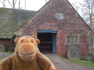 Mr Monkey outside Dunham mill