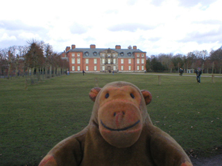 Mr Monkey looking at the south face of the house from a distance