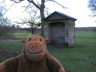 Mr Monkey looking at an early 18th century temple