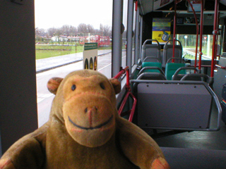 Mr Monkey on the bus into Rotterdam