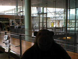 Mr Monkey looking across the reception hall